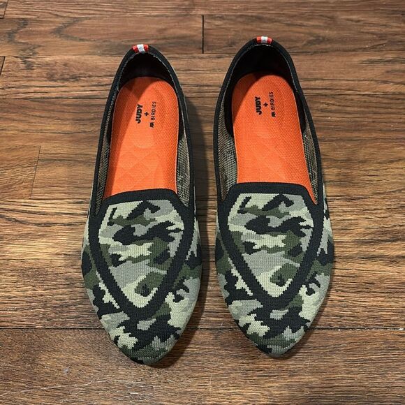 Birdies Blackbird Flat Loafer Shoe Camo Green Point Knit Size 9 - Picture 1 of 7